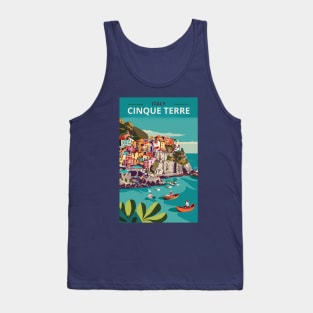 A Vintage Travel Art of Cinque Terre - Italy Tank Top